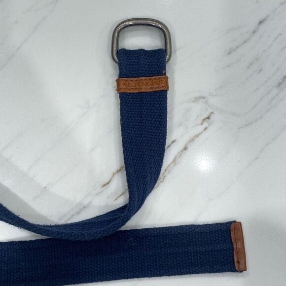 Men's U.S. Polo Assn. Navy Blue Fabric Belt Adjustable - Picture 2 of 5
